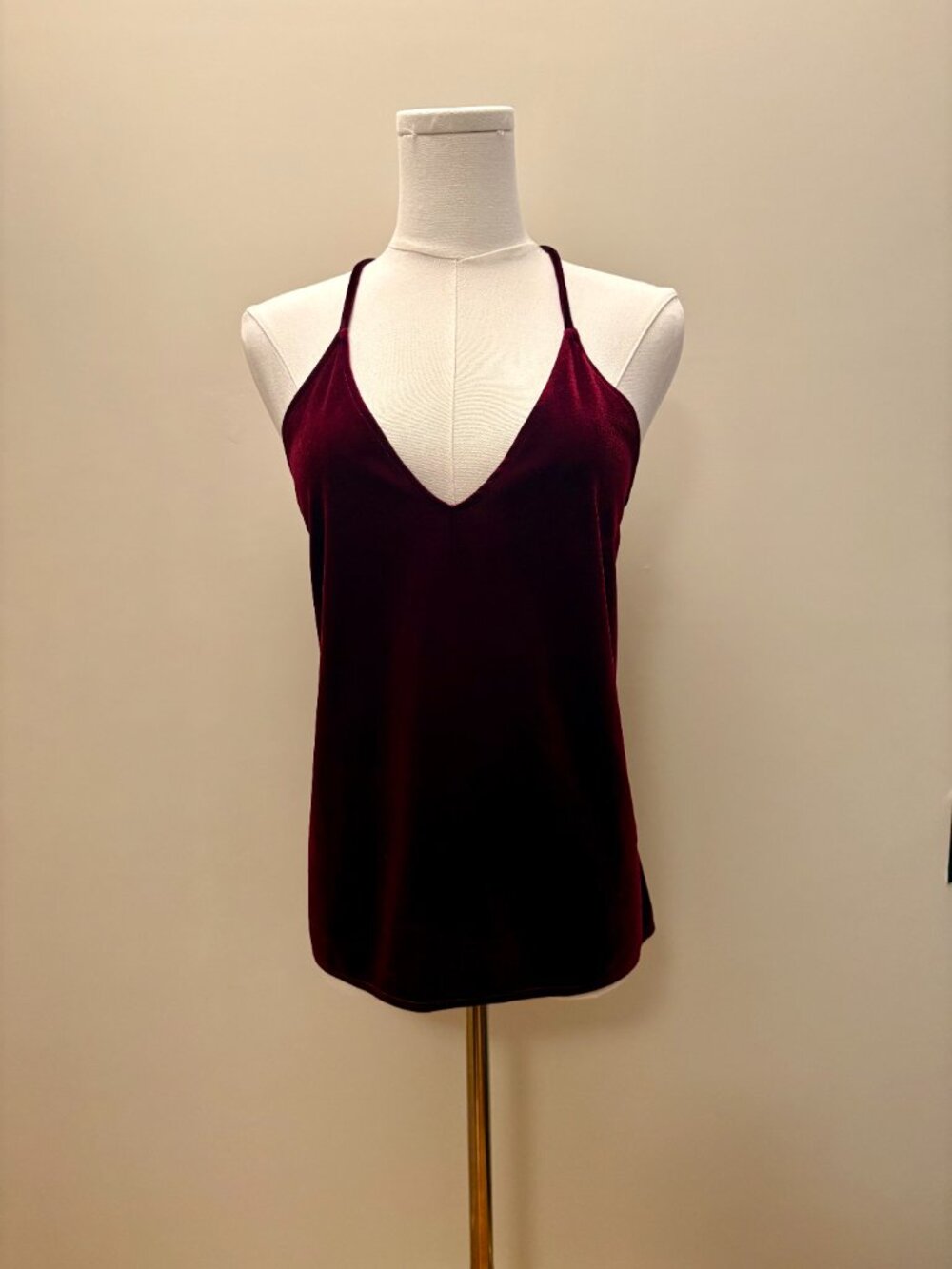 Velvet V-Neck Spaghetti Strap Cami Tank